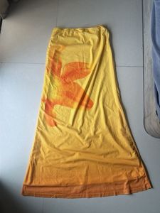 Yellow &amp; Orange Printed Maxi Skirt