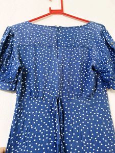 Blue Polka Dot Maxi Dress