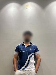 Men's Blue & White Sporty Polo Shirt