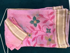 Pink Floral Saree with Blouse
