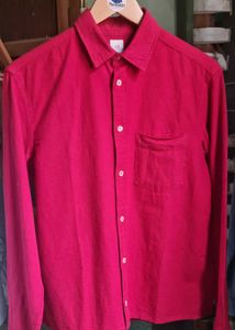Men's Red Button-Down Shirt
