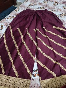Maroon fabric combo kurta plaza dupatta parties dr