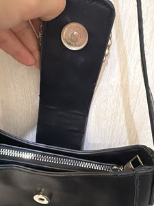 Sparkling Embellished Black Shoulder Bag