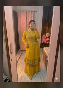 Vibrant Yellow Kurta Set with Embellishments