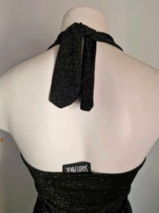 Sparkly Black Halter Neck Top