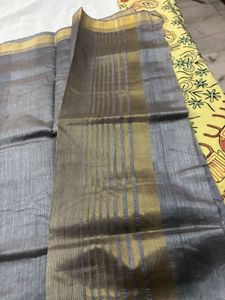Elegant Grey Silk Saree