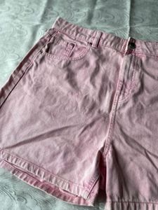Pink Denim Shorts