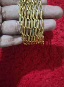 Set of 6 Elegant Gold Bangles