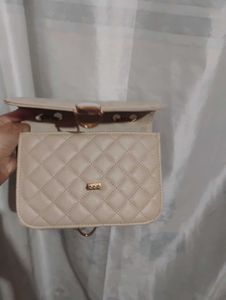 Elegant Beige Quilted Sling Bag for Women ✨