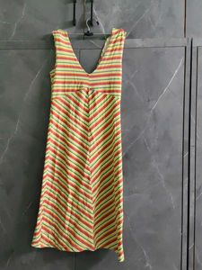 Striped V-Neck Maxi Dress