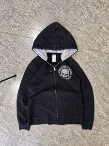 vintage Harley Davidson skull logo Zip-Up Hoodie