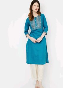 Free delivery Blue Embroidered Kurta