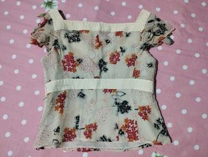 Sheer Floral Blouse