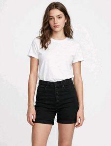 Black High-Waisted Denim Shorts
