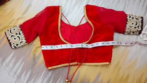 Elegant Red Embroidered Blouse