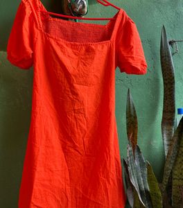 Vibrant Orange Mini Dress