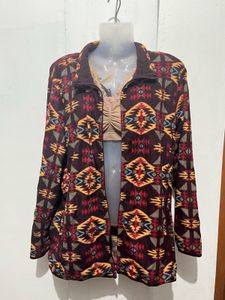 Cozy Aztec Print Fleece Jacket