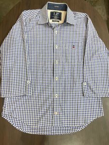 Men's Blue Gingham Button-Down Shirt