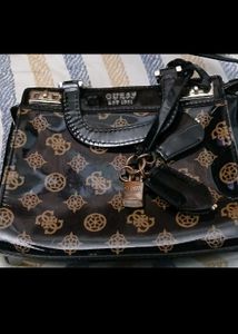 Guess Logo Print Satchel Bag