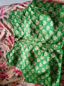 Green Brocade Blouse