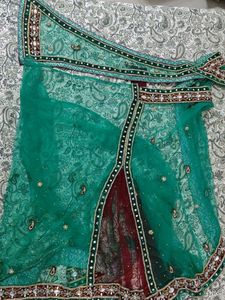 Beautiful Green stone work ready to wear saree