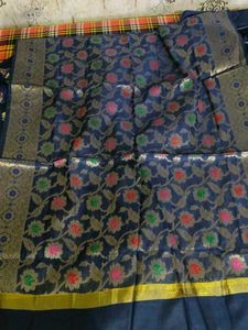 beautiful navy blue salvar suit with jari work dup