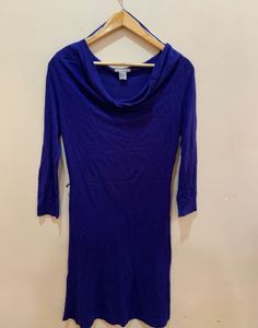 Blue Cowl Neck Dress