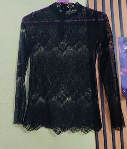 beautiful whole net lace top
