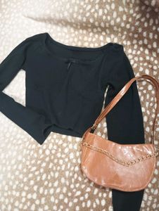Y2K Black Long Sleeve Top
