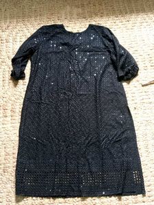 Elegant Black Kurta with Sequins