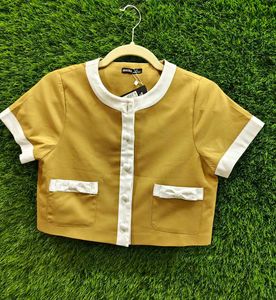 Stylish Mustard Cropped Top