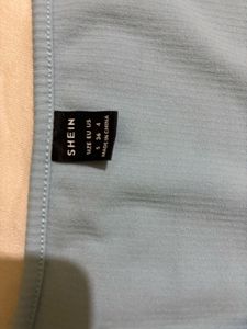 Baby Blue Ribbed Square Neck Long Sleeve Top