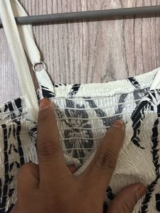 Boho Black &amp; White Tropical Dress