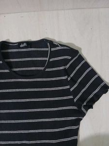 Striped Ribbed Crop Top