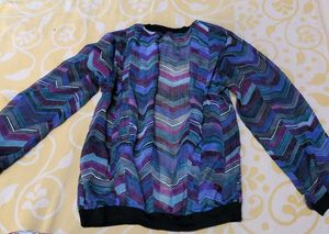 Chevron Print Bomber Jacket