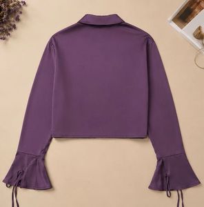 Chic Purple Bell Sleeve Top