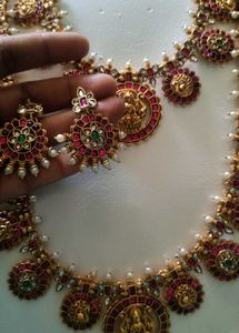 Exquisite Lakshmi Pendant Necklace Set