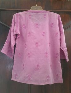lilac authentic Chikankari Kurti