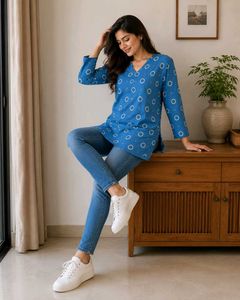 Blue Printed Kurta