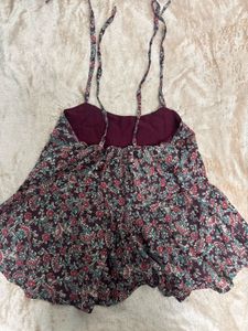 Floral Print Peplum Cami Top