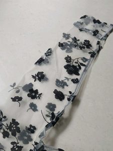 Sheer Floral Mesh Top with Camisole