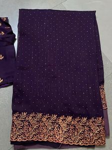 Embroidered Purple Lehenga Choli Set