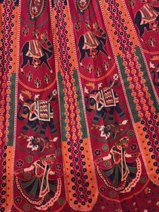 Rajasthani Bohemian Print Maxi Skirt Red