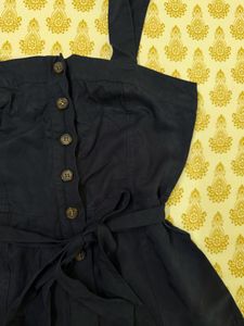 Navy Blue Jumpsuit with Tie Waist
