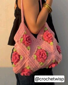 Crochet Rose Bag