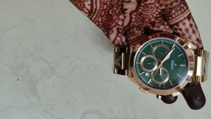 Rose Gold Rado Watch - Green Dial