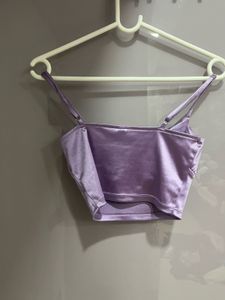 Satin Ruched Crop Top