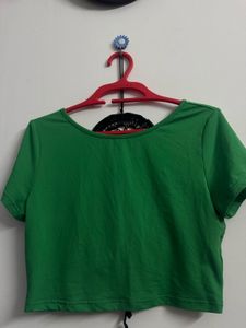 Vibrant Green Cropped T-Shirt