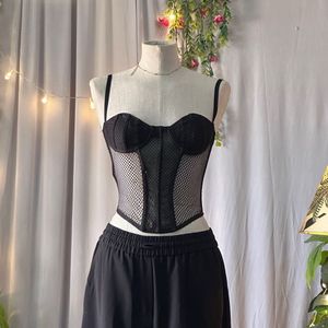 Sheer Mesh Corset Top