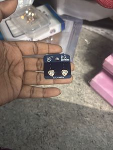 stainless Steel Heart Stud Earrings